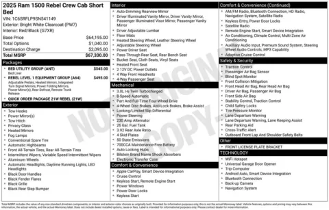 Photos of 2025 Ram 1500 Rebel for sale in Abrams, WI at Gregg Young Abrams Chrysler Dodge Jeep Ram