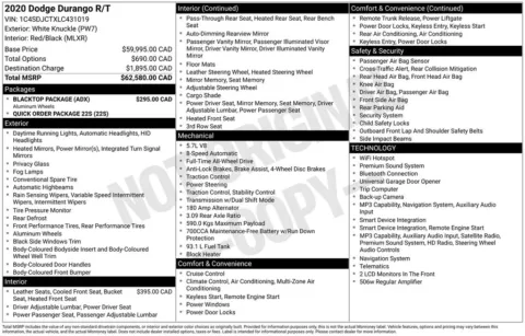 Photos of 2020 Dodge Durango R/T for sale in Abrams, WI at Gregg Young Abrams Chrysler Dodge Jeep Ram