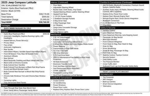 Photos of 2025 Jeep Compass Latitude for sale in Abrams, WI at Gregg Young Abrams Chrysler Dodge Jeep Ram