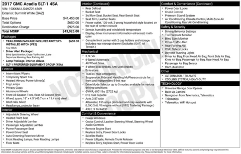 Photos of 2017 GMC Acadia SLT-1 for sale in Abrams, WI at Gregg Young Abrams Chrysler Dodge Jeep Ram