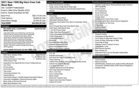 Photos of 2021 Ram 1500 Big Horn/Lone Star for sale in Abrams, WI at Gregg Young Abrams Chrysler Dodge Jeep Ram