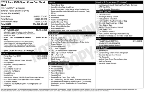 Photos of 2022 Ram 1500 Sport for sale in Abrams, WI at Gregg Young Abrams Chrysler Dodge Jeep Ram