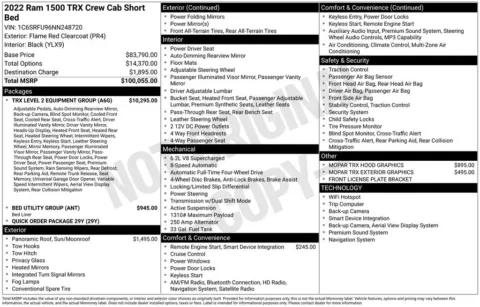 Photos of 2022 Ram 1500 TRX for sale in Abrams, WI at Gregg Young Abrams Chrysler Dodge Jeep Ram