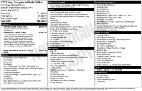 Photos of 2022 Jeep Compass Altitude for sale in Abrams, WI at Gregg Young Abrams Chrysler Dodge Jeep Ram