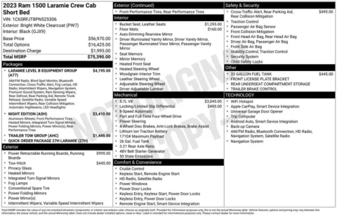 Photos of 2023 Ram 1500 Laramie for sale in Abrams, WI at Gregg Young Abrams Chrysler Dodge Jeep Ram