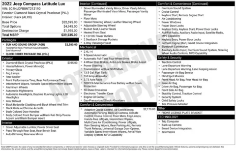 Photos of 2022 Jeep Compass Latitude Lux for sale in Abrams, WI at Gregg Young Abrams Chrysler Dodge Jeep Ram