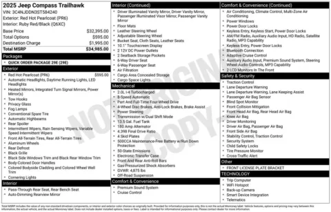 Photos of 2025 Jeep Compass Trailhawk for sale in Abrams, WI at Gregg Young Abrams Chrysler Dodge Jeep Ram