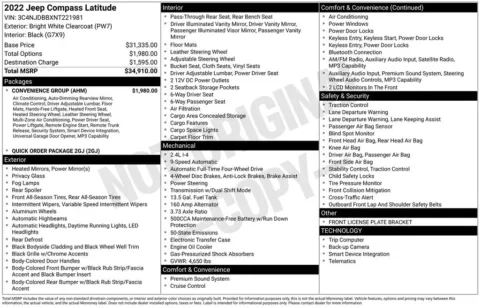 Photos of 2022 Jeep Compass Latitude for sale in Abrams, WI at Gregg Young Abrams Chrysler Dodge Jeep Ram