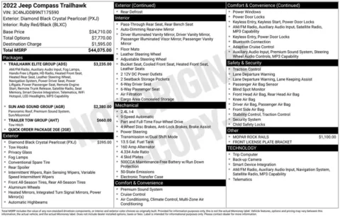 Photos of 2022 Jeep Compass Trailhawk for sale in Abrams, WI at Gregg Young Abrams Chrysler Dodge Jeep Ram