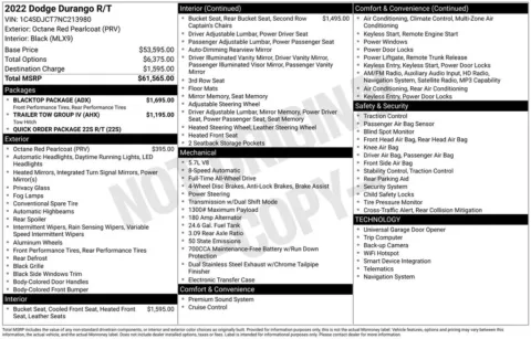 Photos of 2022 Dodge Durango R/T for sale in Abrams, WI at Gregg Young Abrams Chrysler Dodge Jeep Ram