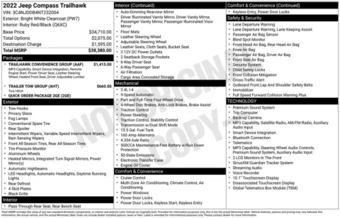 Photos of 2022 Jeep Compass Trailhawk for sale in Abrams, WI at Gregg Young Abrams Chrysler Dodge Jeep Ram