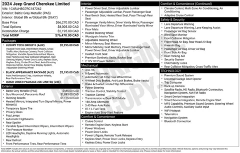 Photos of 2024 Jeep Grand Cherokee Limited for sale in Abrams, WI at Gregg Young Abrams Chrysler Dodge Jeep Ram