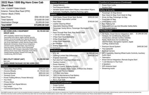 Photos of 2022 Ram 1500 Big Horn/Lone Star for sale in Abrams, WI at Gregg Young Abrams Chrysler Dodge Jeep Ram