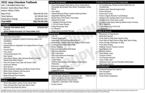 Photos of 2022 Jeep Cherokee Trailhawk for sale in Abrams, WI at Gregg Young Abrams Chrysler Dodge Jeep Ram