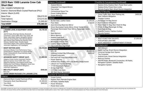 Photos of 2023 Ram 1500 Laramie for sale in Abrams, WI at Gregg Young Abrams Chrysler Dodge Jeep Ram