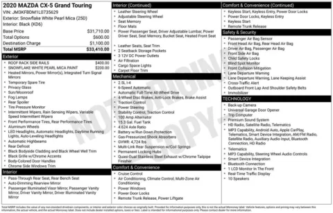 Photos of 2020 Mazda CX-5 Grand Touring for sale in Abrams, WI at Gregg Young Abrams Chrysler Dodge Jeep Ram