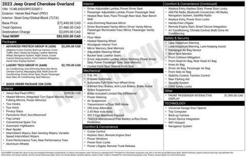 Photos of 2023 Jeep Grand Cherokee Overland for sale in Abrams, WI at Gregg Young Abrams Chrysler Dodge Jeep Ram