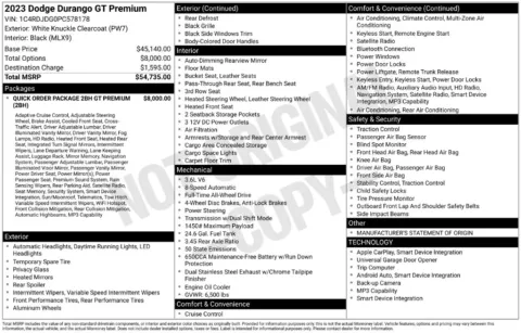 Photos of 2023 Dodge Durango GT Premium for sale in Abrams, WI at Gregg Young Abrams Chrysler Dodge Jeep Ram