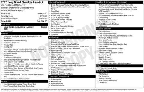 Photos of 2025 Jeep Grand Cherokee Laredo X for sale in Abrams, WI at Gregg Young Abrams Chrysler Dodge Jeep Ram