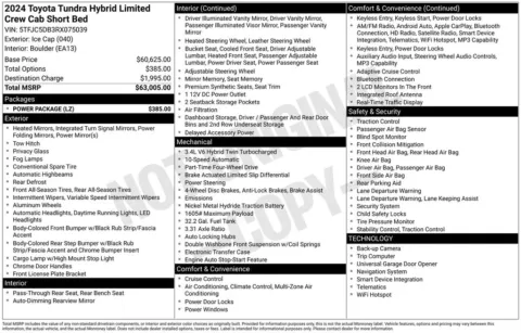 Photos of 2024 Toyota Tundra Hybrid Limited for sale in Abrams, WI at Gregg Young Abrams Chrysler Dodge Jeep Ram