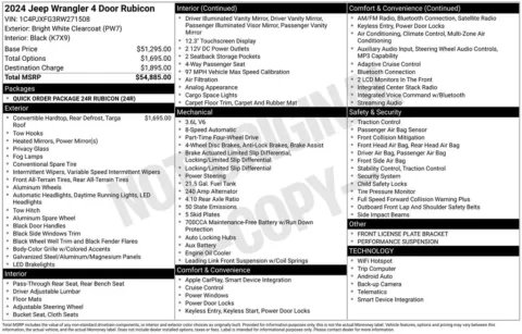 Photos of 2024 Jeep Wrangler Rubicon for sale in Abrams, WI at Gregg Young Abrams Chrysler Dodge Jeep Ram