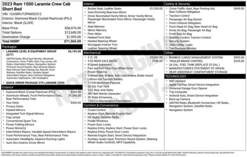Photos of 2023 Ram 1500 Laramie for sale in Abrams, WI at Gregg Young Abrams Chrysler Dodge Jeep Ram