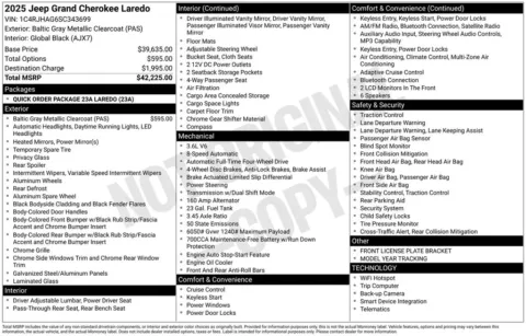 Photos of 2025 Jeep Grand Cherokee Laredo for sale in Abrams, WI at Gregg Young Abrams Chrysler Dodge Jeep Ram