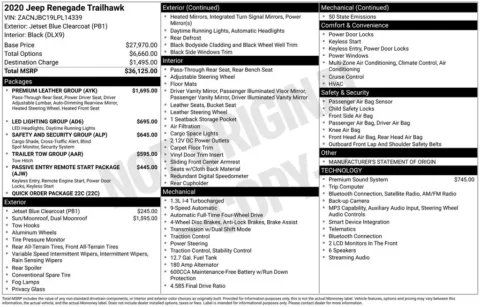 Photos of 2020 Jeep Renegade Trailhawk for sale in Abrams, WI at Gregg Young Abrams Chrysler Dodge Jeep Ram