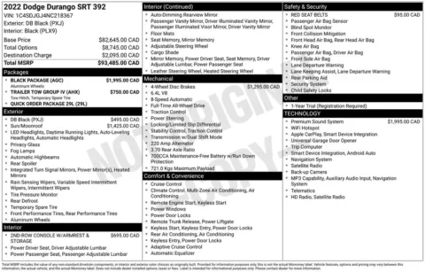 Photos of 2022 Dodge Durango SRT 392 for sale in Abrams, WI at Gregg Young Abrams Chrysler Dodge Jeep Ram
