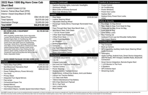 Photos of 2022 Ram 1500 Big Horn/Lone Star for sale in Abrams, WI at Gregg Young Abrams Chrysler Dodge Jeep Ram