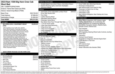 Photos of 2023 Ram 1500 Big Horn/Lone Star for sale in Abrams, WI at Gregg Young Abrams Chrysler Dodge Jeep Ram
