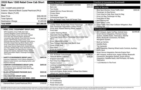 Photos of 2020 Ram 1500 Rebel for sale in Abrams, WI at Gregg Young Abrams Chrysler Dodge Jeep Ram