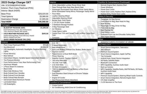 Photos of 2023 Dodge Charger SXT for sale in Abrams, WI at Gregg Young Abrams Chrysler Dodge Jeep Ram