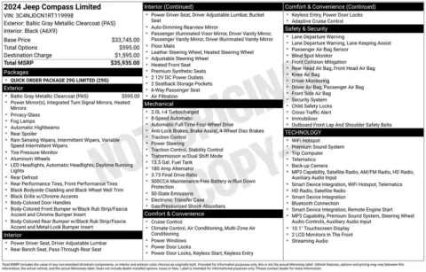 Photos of 2024 Jeep Compass Limited for sale in Abrams, WI at Gregg Young Abrams Chrysler Dodge Jeep Ram