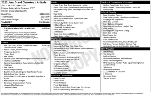 Photos of 2023 Jeep Grand Cherokee L Altitude for sale in Abrams, WI at Gregg Young Abrams Chrysler Dodge Jeep Ram
