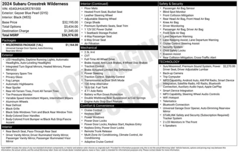 Photos of 2024 Subaru Crosstrek Wilderness for sale in Abrams, WI at Gregg Young Abrams Chrysler Dodge Jeep Ram