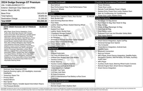 Photos of 2024 Dodge Durango GT Premium for sale in Abrams, WI at Gregg Young Abrams Chrysler Dodge Jeep Ram