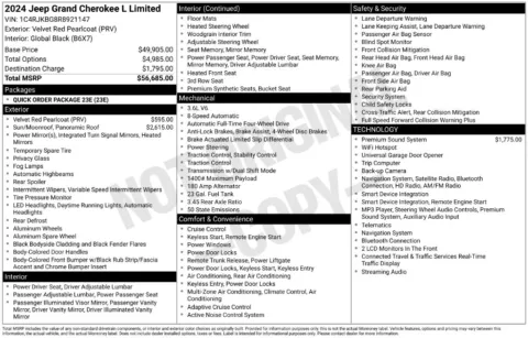 Photos of 2024 Jeep Grand Cherokee L Limited for sale in Abrams, WI at Gregg Young Abrams Chrysler Dodge Jeep Ram