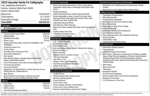 Photos of 2023 Hyundai Santa Fe Calligraphy for sale in Abrams, WI at Gregg Young Abrams Chrysler Dodge Jeep Ram