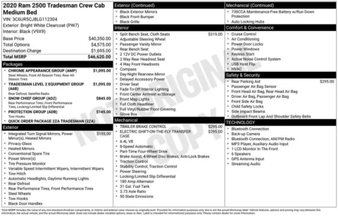 Photos of 2020 Ram 2500 Tradesman for sale in Abrams, WI at Gregg Young Abrams Chrysler Dodge Jeep Ram