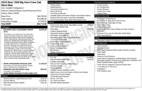 Photos of 2023 Ram 1500 Big Horn/Lone Star for sale in Abrams, WI at Gregg Young Abrams Chrysler Dodge Jeep Ram