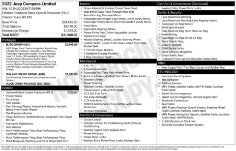 Photos of 2022 Jeep Compass Limited for sale in Abrams, WI at Gregg Young Abrams Chrysler Dodge Jeep Ram