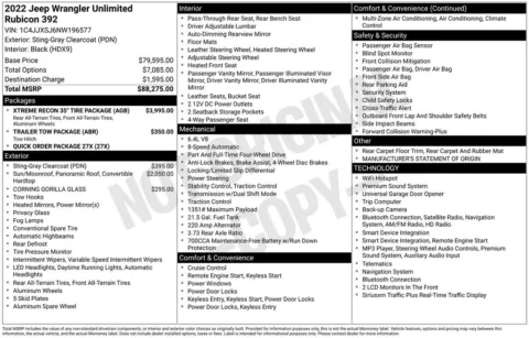 Photos of 2022 Jeep Wrangler Unlimited Rubicon 392 for sale in Abrams, WI at Gregg Young Abrams Chrysler Dodge Jeep Ram