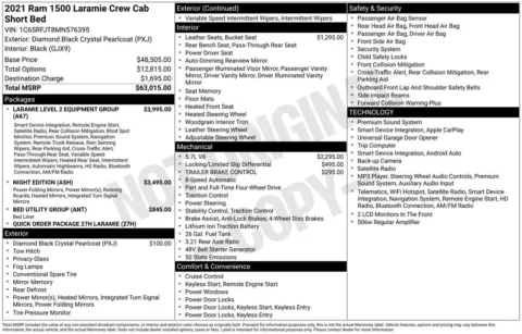 Photos of 2021 Ram 1500 Laramie for sale in Abrams, WI at Gregg Young Abrams Chrysler Dodge Jeep Ram