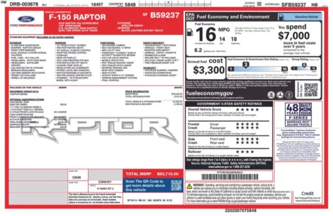 Photos of 2025 Ford F-150 Raptor for sale in Abrams, WI at Gregg Young Abrams Chrysler Dodge Jeep Ram