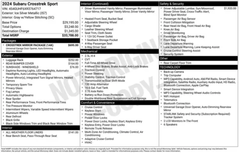 Photos of 2024 Subaru Crosstrek Sport for sale in Abrams, WI at Gregg Young Abrams Chrysler Dodge Jeep Ram