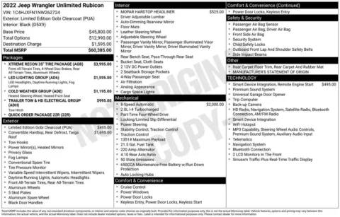 Photos of 2022 Jeep Wrangler Unlimited Rubicon for sale in Abrams, WI at Gregg Young Abrams Chrysler Dodge Jeep Ram