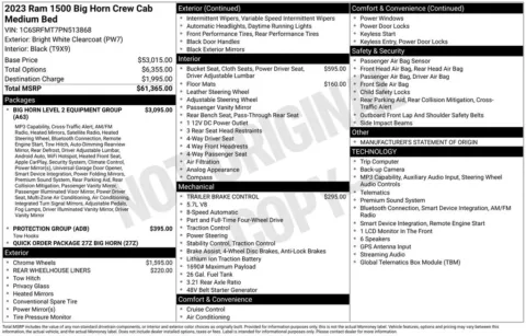 Photos of 2023 Ram 1500 Big Horn/Lone Star for sale in Abrams, WI at Gregg Young Abrams Chrysler Dodge Jeep Ram