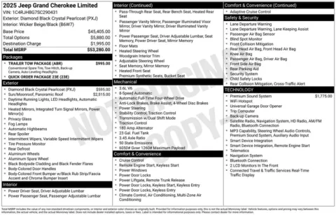 Photos of 2025 Jeep Grand Cherokee Limited for sale in Abrams, WI at Gregg Young Abrams Chrysler Dodge Jeep Ram