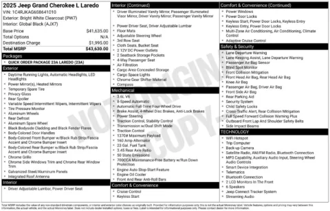 Photos of 2025 Jeep Grand Cherokee L Laredo for sale in Abrams, WI at Gregg Young Abrams Chrysler Dodge Jeep Ram